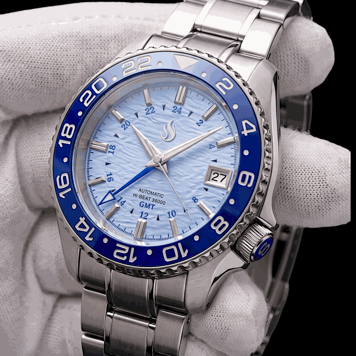 SeikGMT GS Dial "Tiff Blue Dark Blue Bezel Fusion" Mod Watch - Modtime Creations