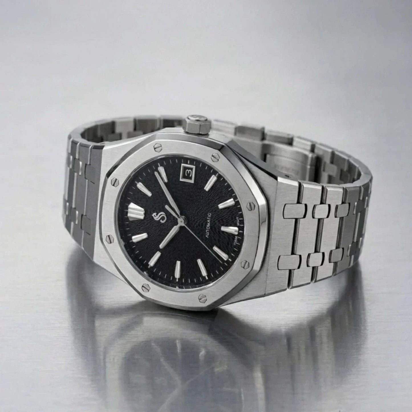 Seiko Mod - Royal Oak Textured Black Grand Seiko GS Dial | Modtime Creations