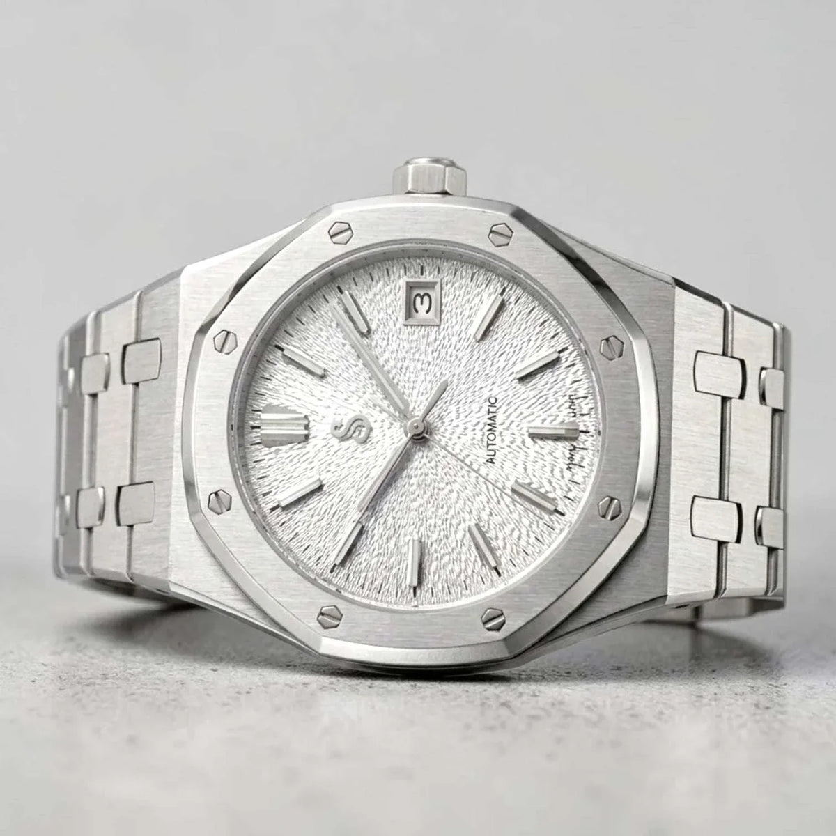 Seiko Mod - Royal Oak Textured white Grand Seiko GS Dial | Modtime Creations