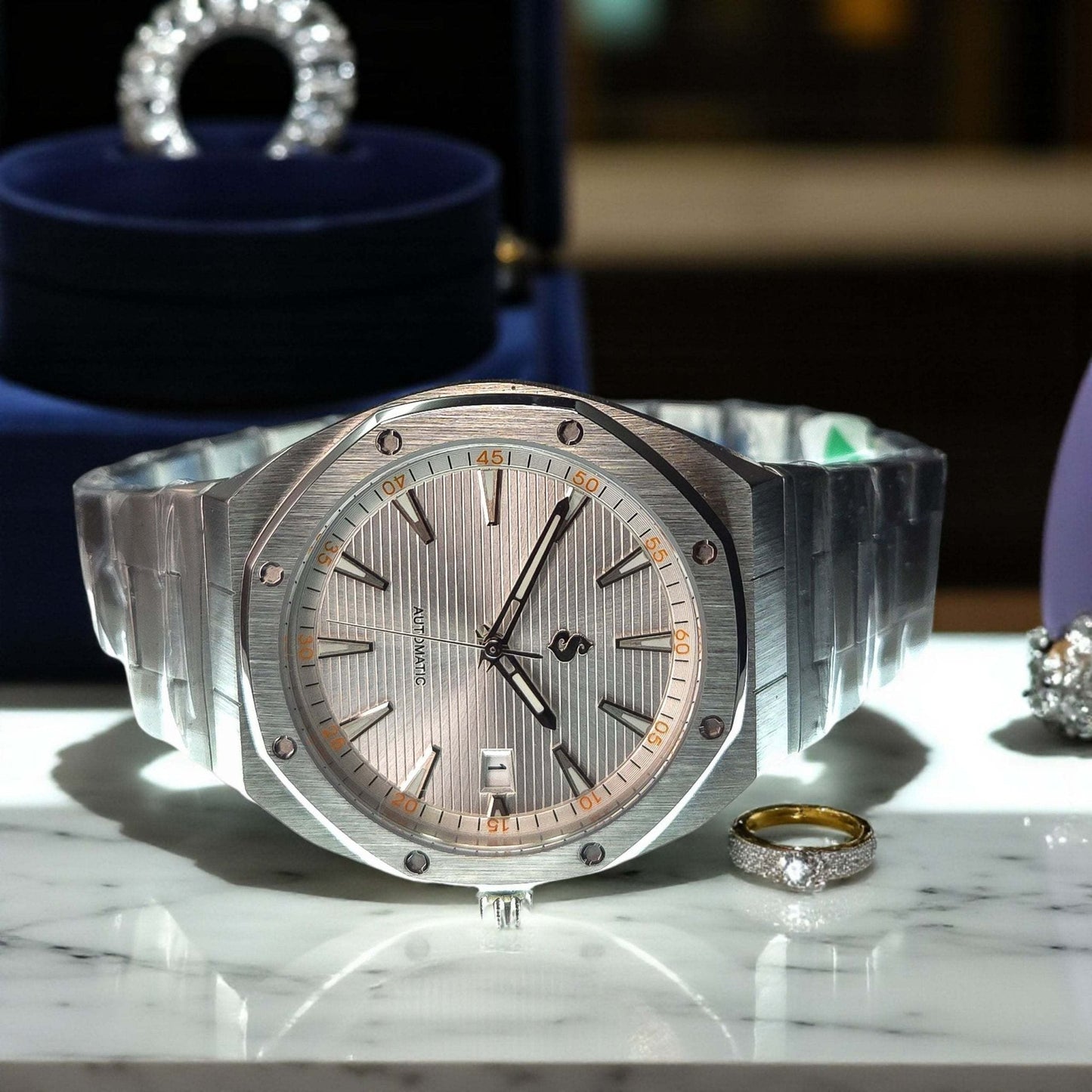 Seiko Mod watches Aquaterra Royal oak Fusion aka AquaOak Series - White Dial - MODTIME Creations