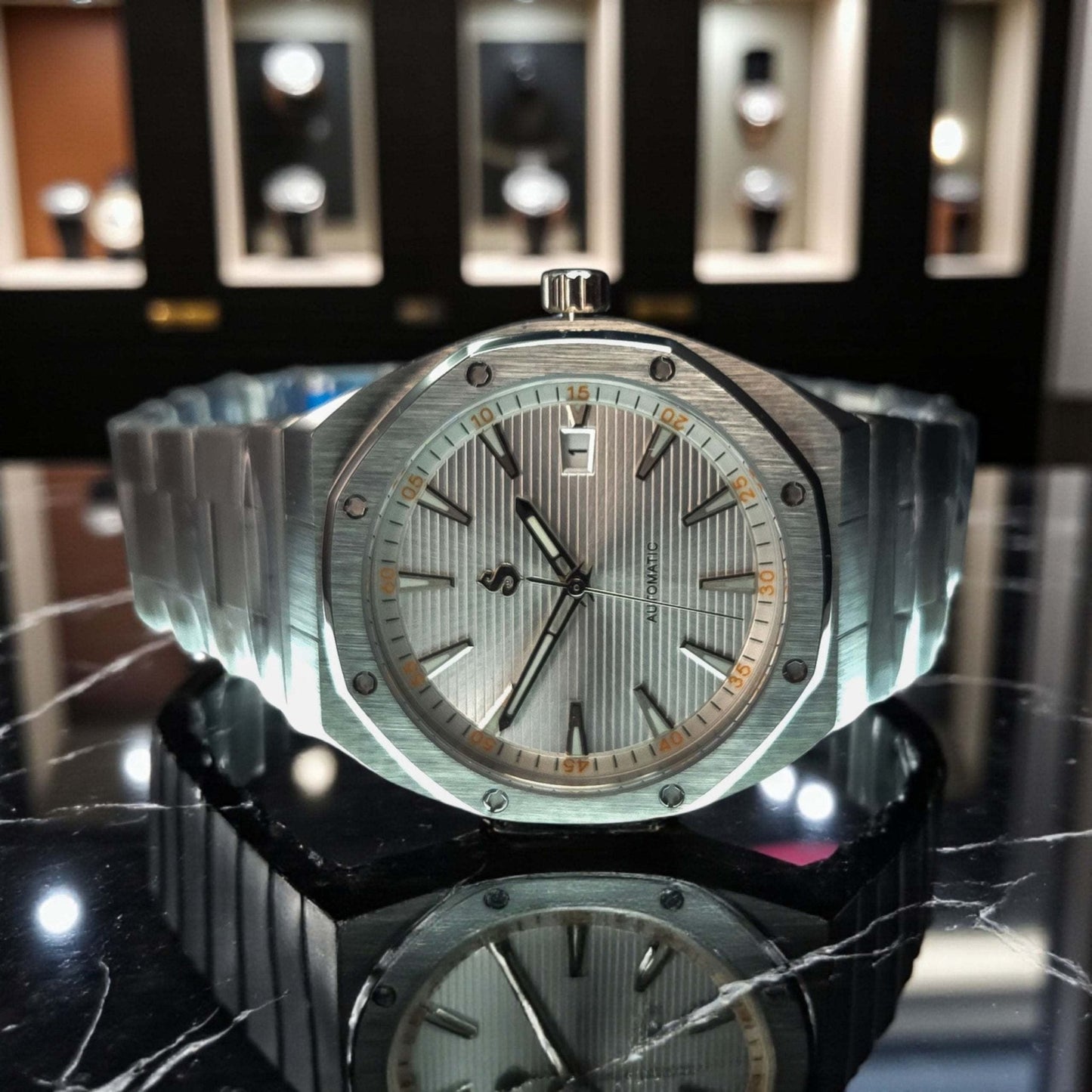 Seiko Mod watches Aquaterra Royal oak Fusion aka AquaOak Series - White Dial - MODTIME Creations