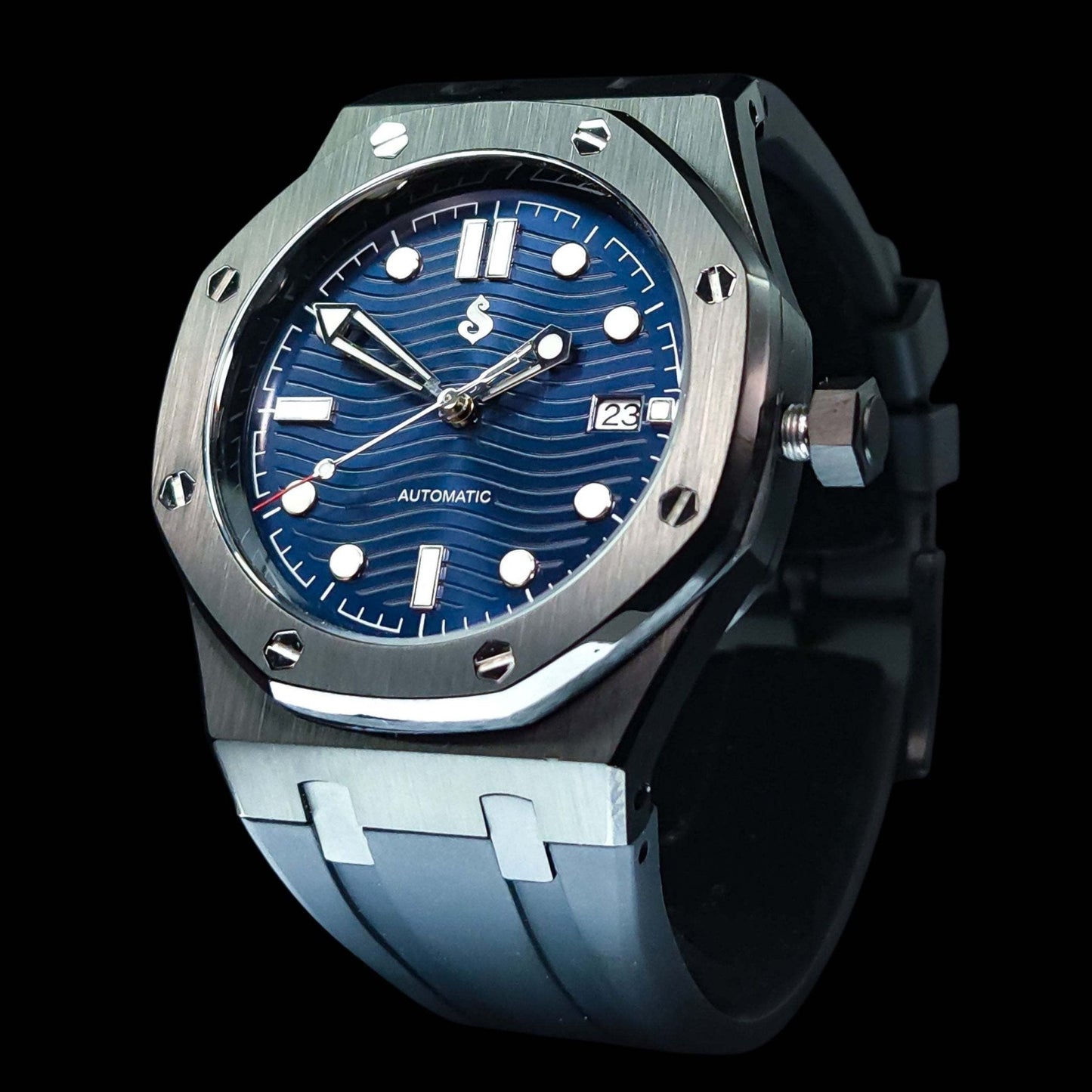 Seiko Mod Watch Black Dial Aquaterra Seamaster | Royal Oak Fusion