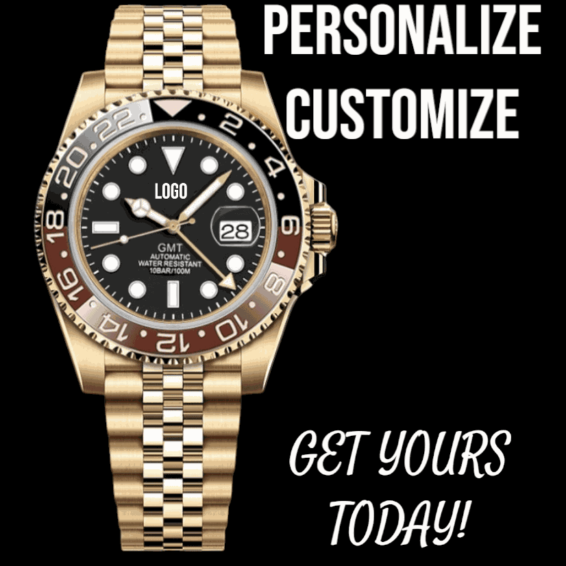 Seiko Mod Submariner Gold GMT Root Beer watch with 40mm stainless steel case and ceramic bezel