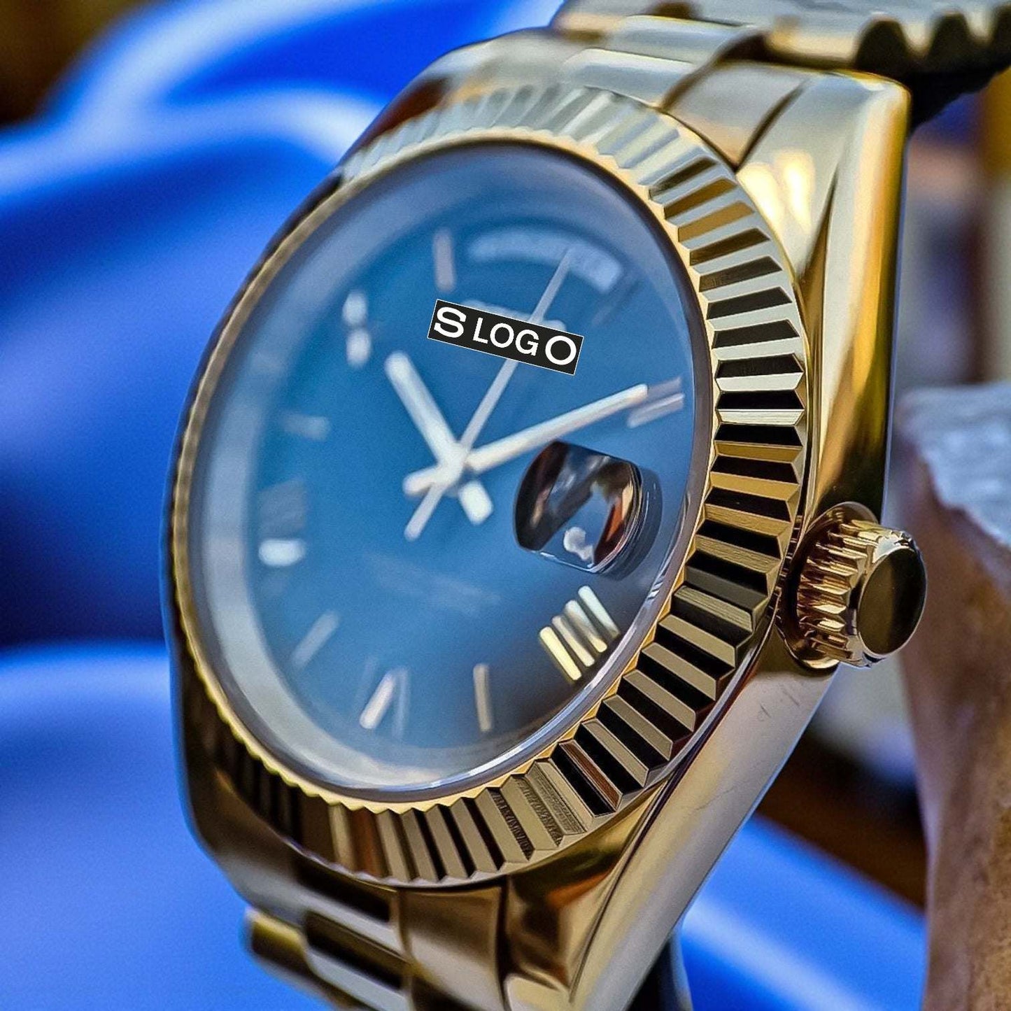 Modded Seiko DayDate Homage Series Black Dial - Modtime Creations