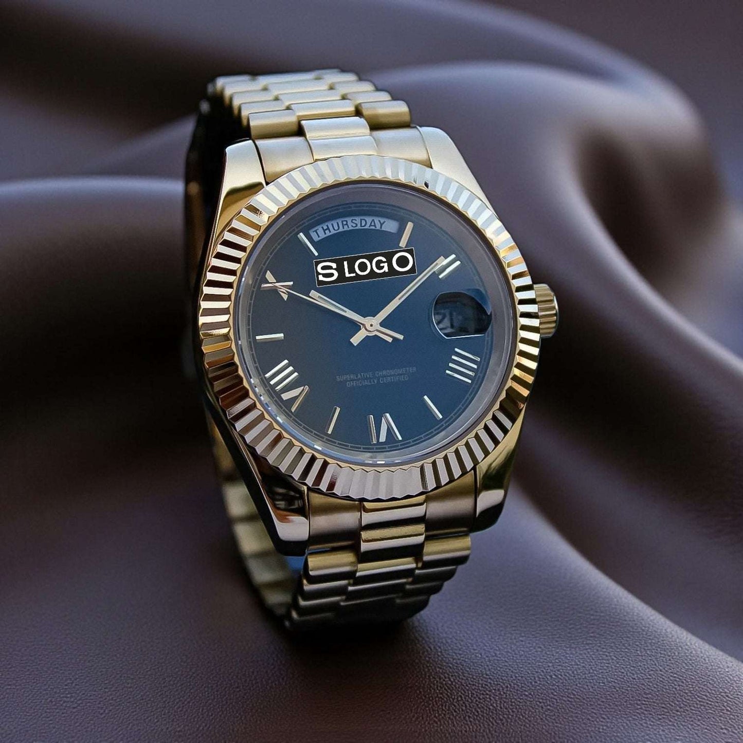 Modded Seiko DayDate Homage Series Black Dial - Modtime Creations