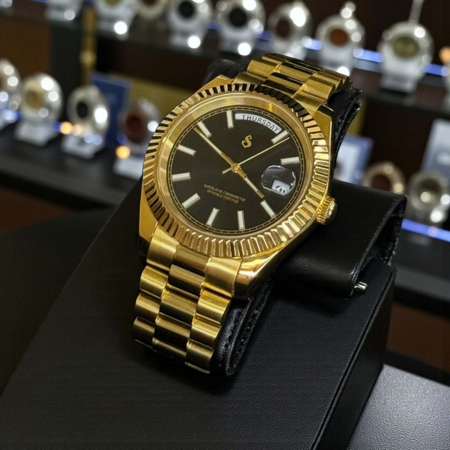 Day & Date Mod Black Gold Dial Mod Series - Modtime - MODTIME