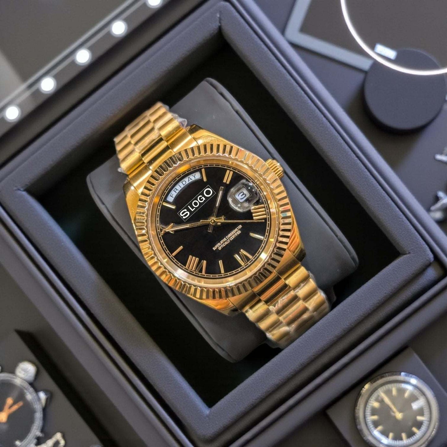 Modded Seiko DayDate Homage Series Black Dial - Modtime Creations