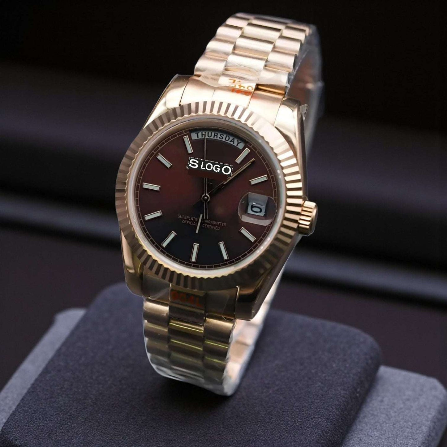 Modded Seiko Day Date Homage Custom Chocolate Dial Series