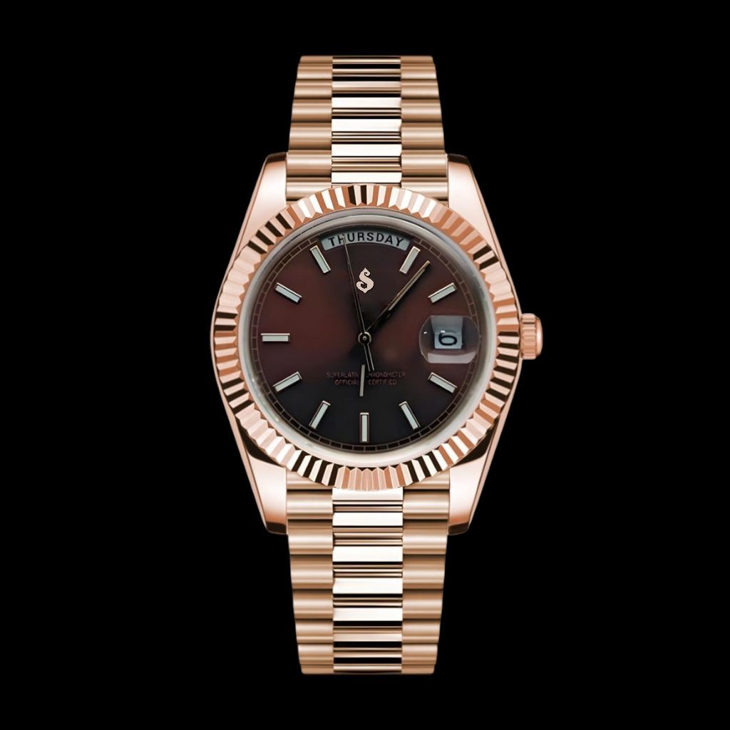 Modded Seiko Day Date Homage Custom Chocolate Dial Series