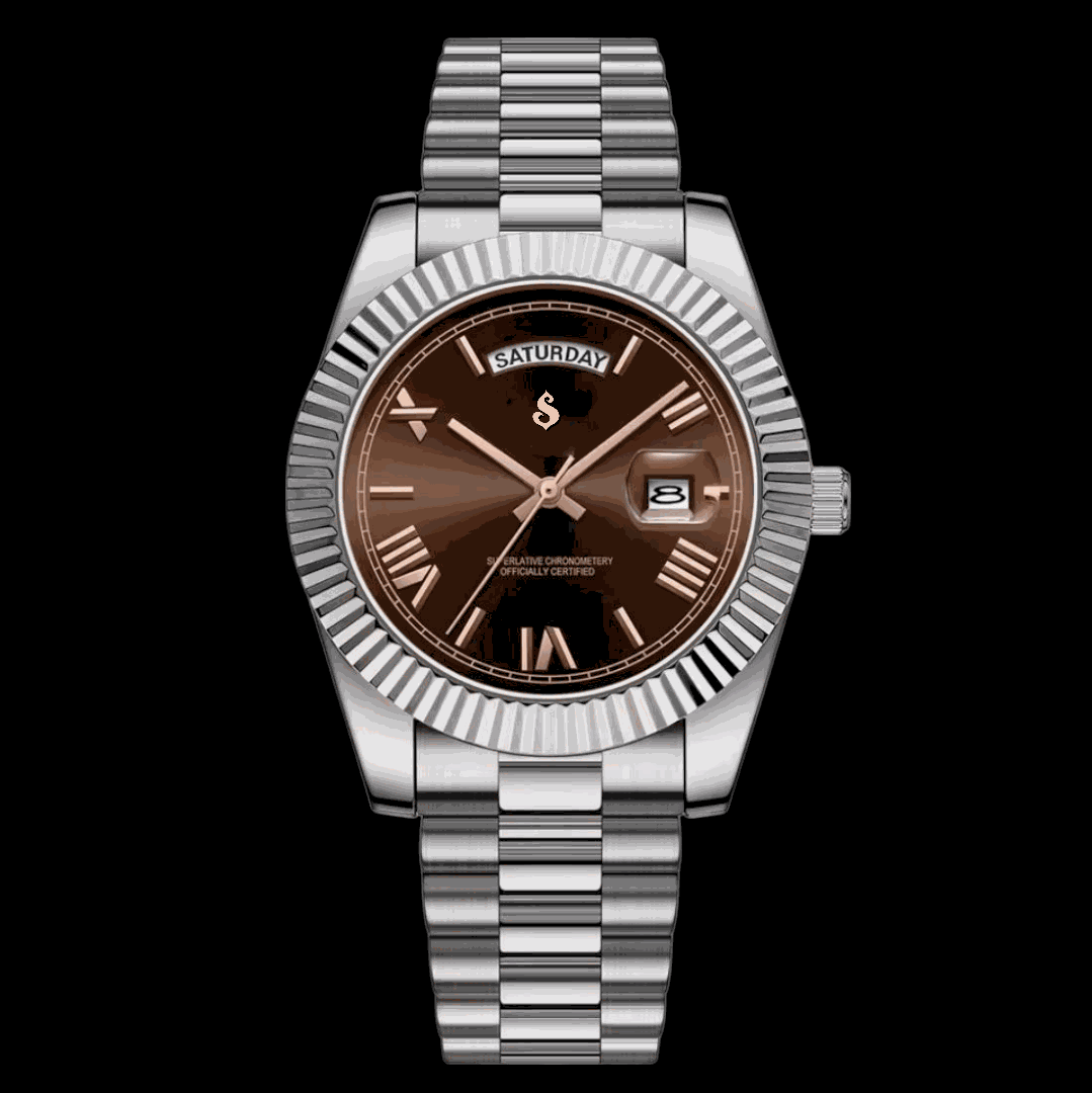 Modded S Day & Date Chocolate Dial Silver Series - Modtime - MODTIME