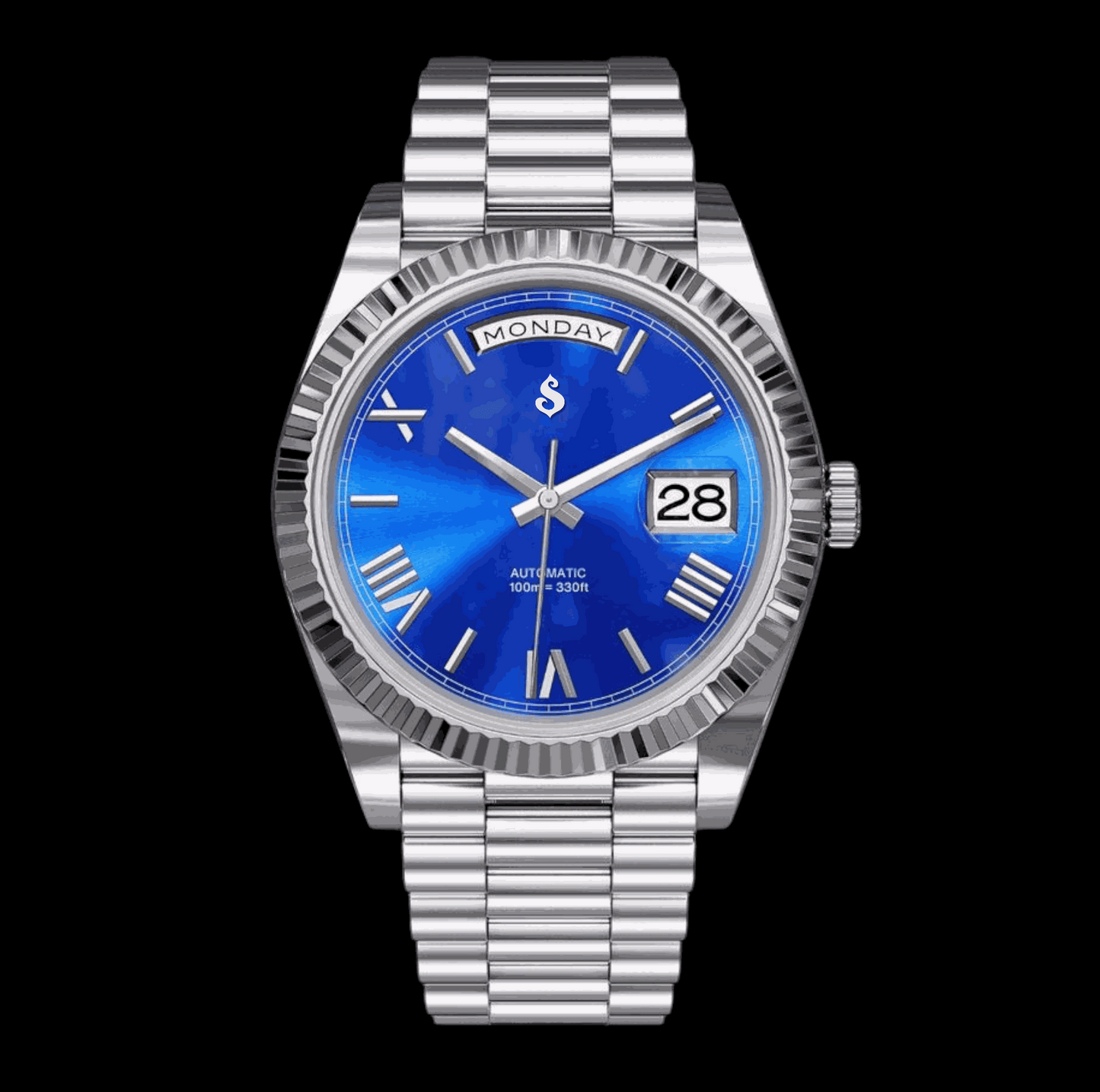 Modded S Day & Date Deep Blue Series - Modtime - MODTIME