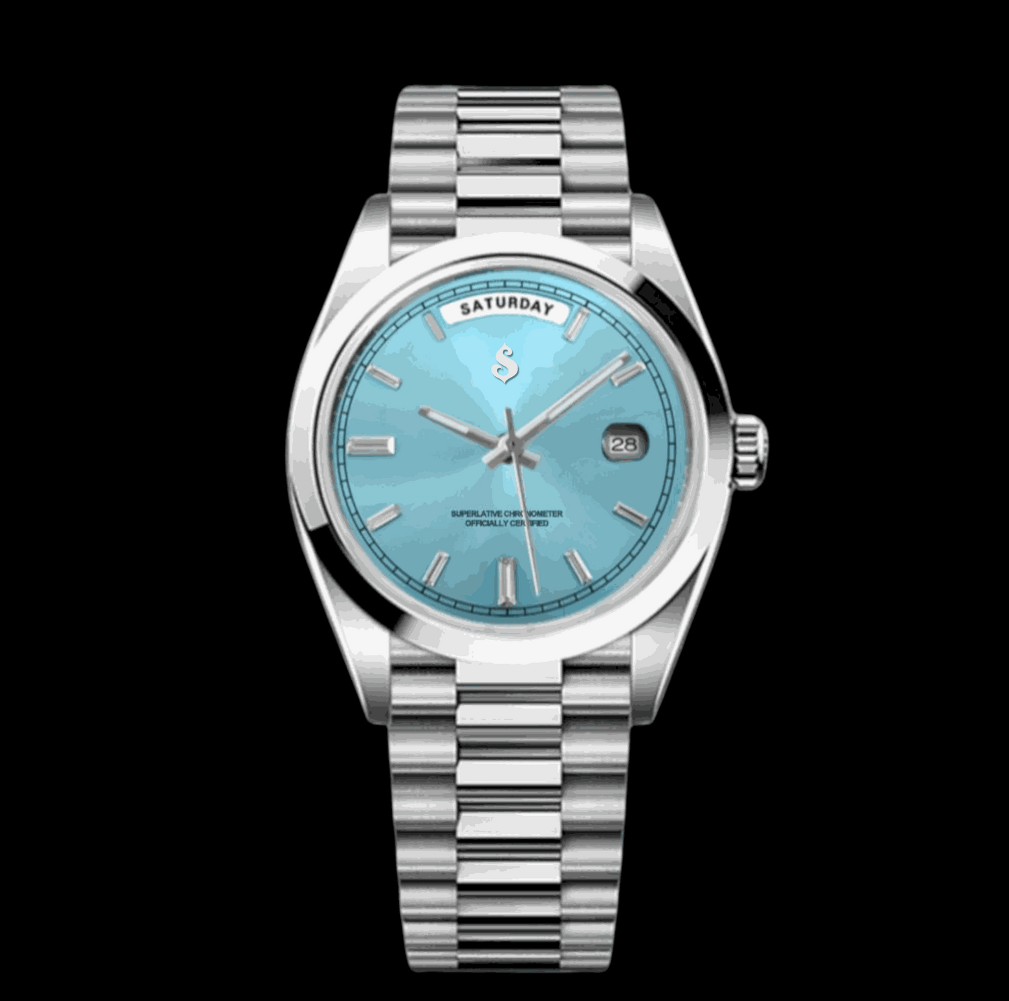 Modded S Day & Date Dial Tiff Blue Series - Modtime - MODTIME