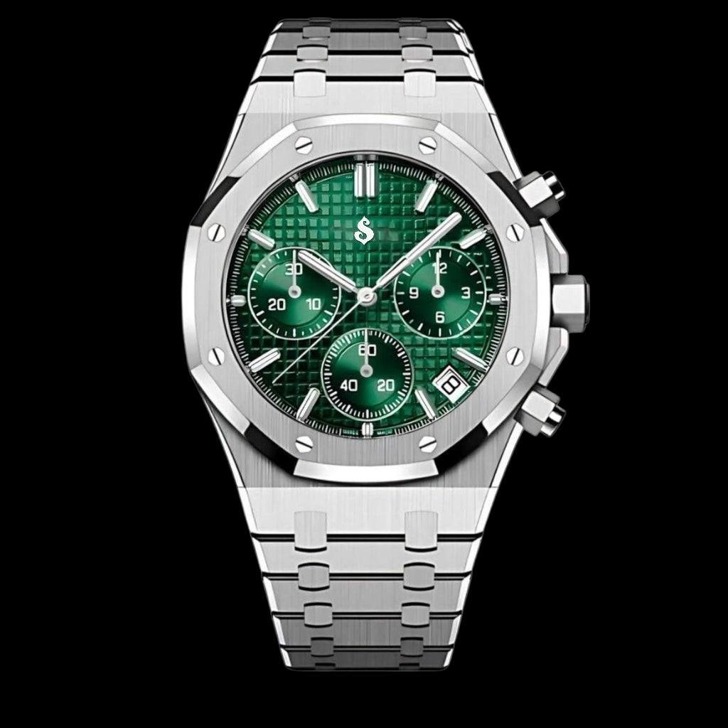 Modded Seiko Royal oak aka SeikOak Chrono Series Green Dial - MODTIME Creations