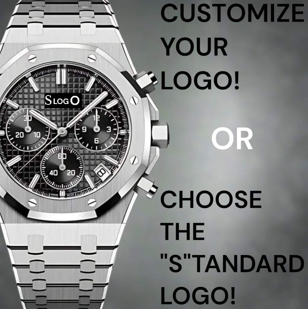 Modded Seiko Royal oak aka SeikOak Chronograph Series Black Dial - MODTIME Creations
