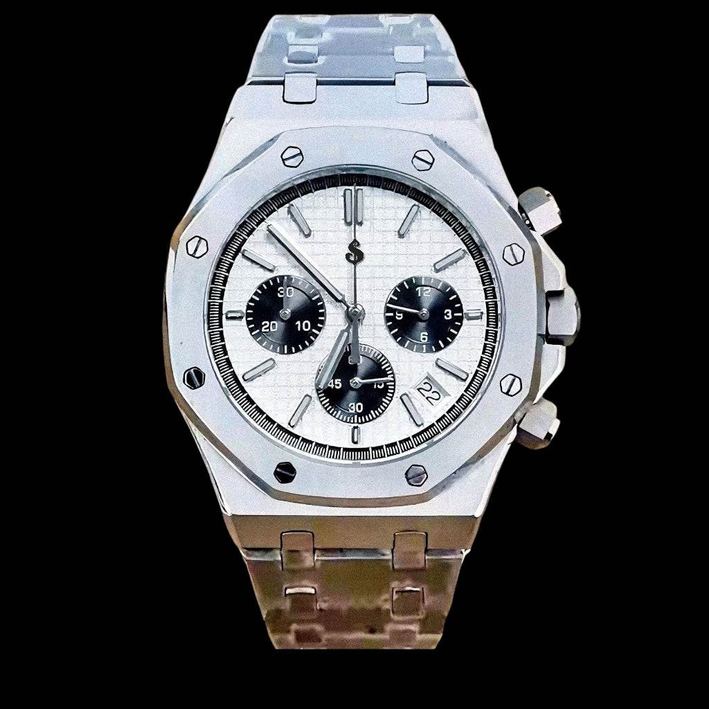 Modded Seiko Royal oak aka SeikOak Series Black White Panda Dial - MODTIME