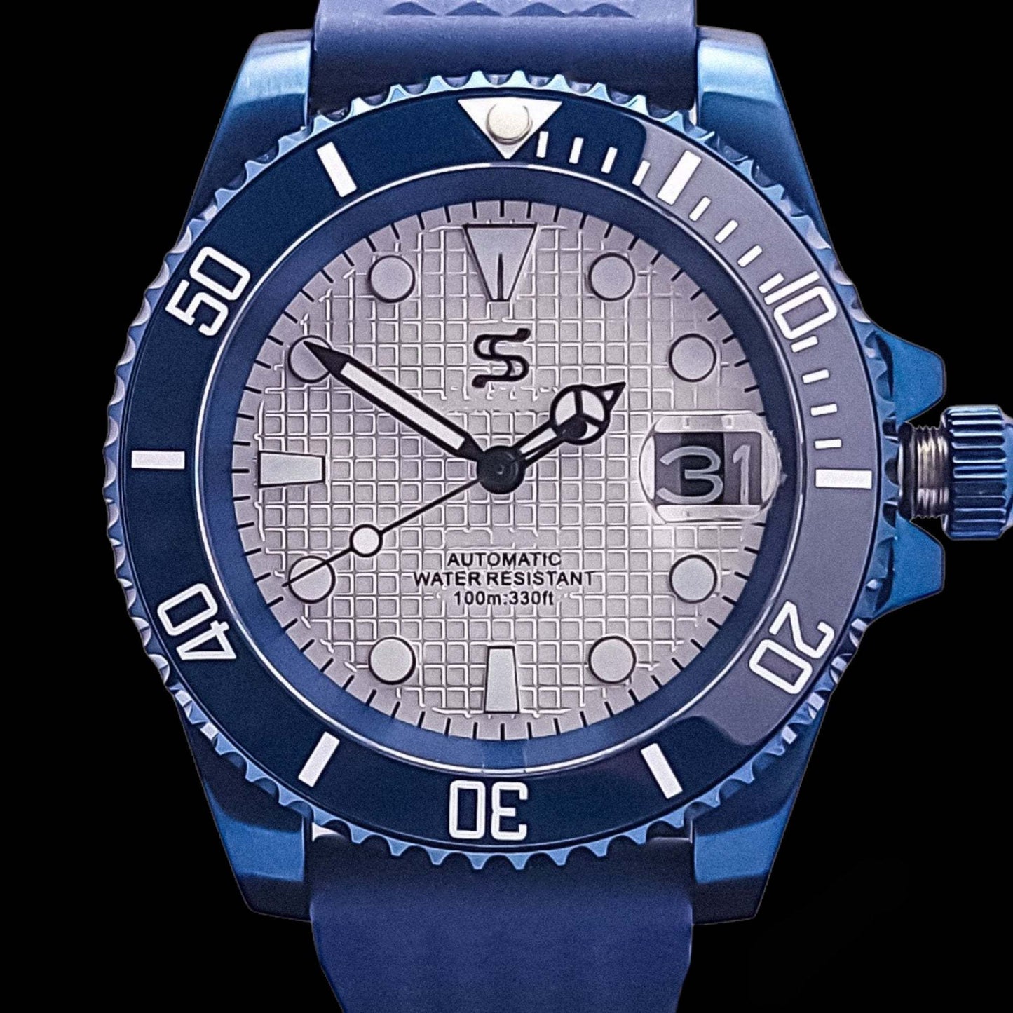 Modded Seiko Yachtmaster Blue White Seikomaster Diver Series - Modtime Creations