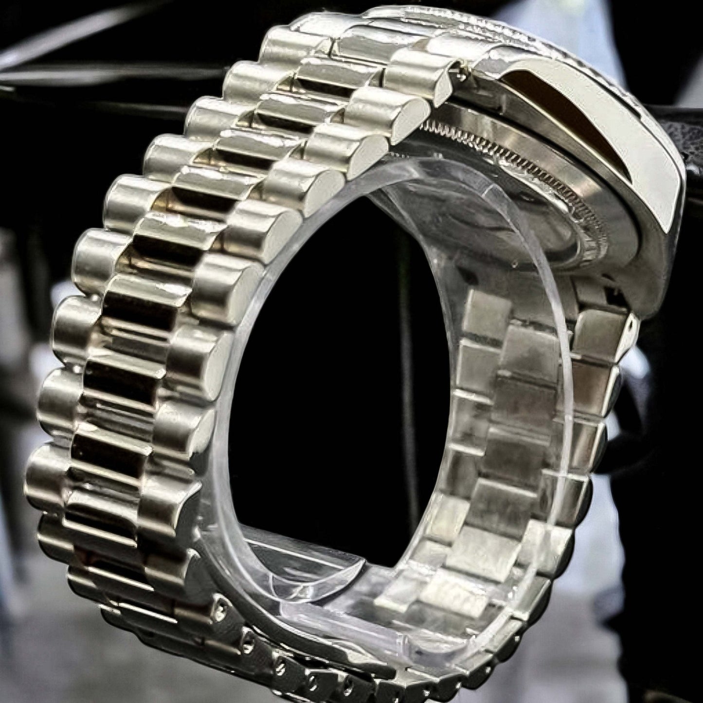 Modded Seiko Watches DayDate Silver case and Bracelet - MODTIME