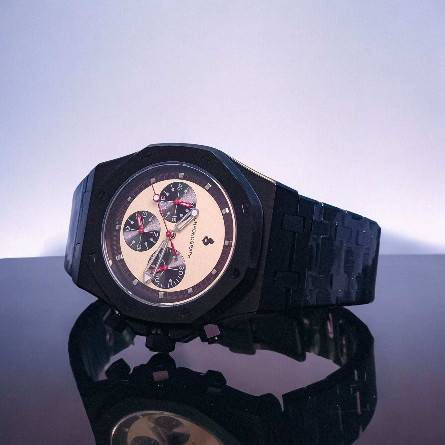 Modded Seiko Royal Oak SeikOak Chronograph Series Vintage Dial - MODTIME Creations