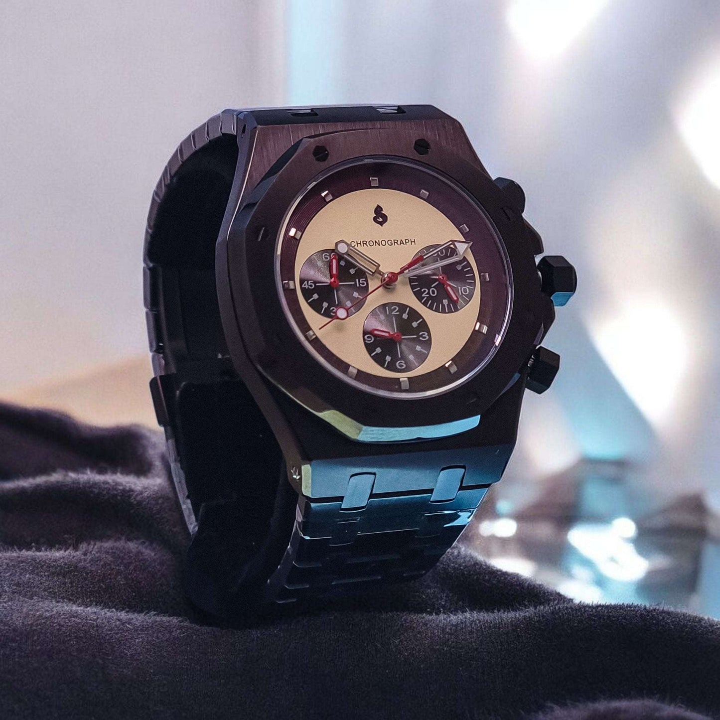 Modded Seiko Royal Oak SeikOak Chronograph Series Vintage Dial - MODTIME Creations
