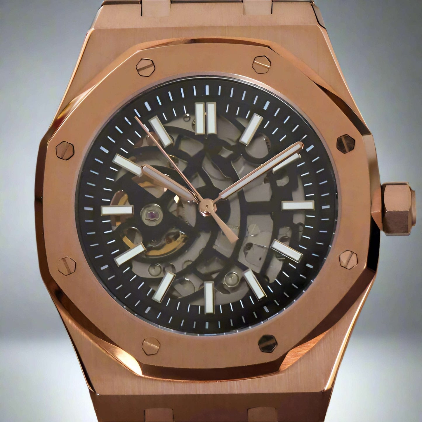 Modded Seiko Royal Oak Skeleton aka SeikOak Series - Gold - MODTIME Creations