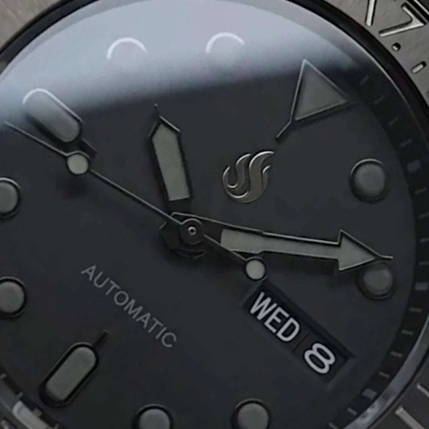 MODTIME Seiko Mod King Samurai Beast stealth diver watch with black ceramic bezel, stainless steel case, and rubber strap.