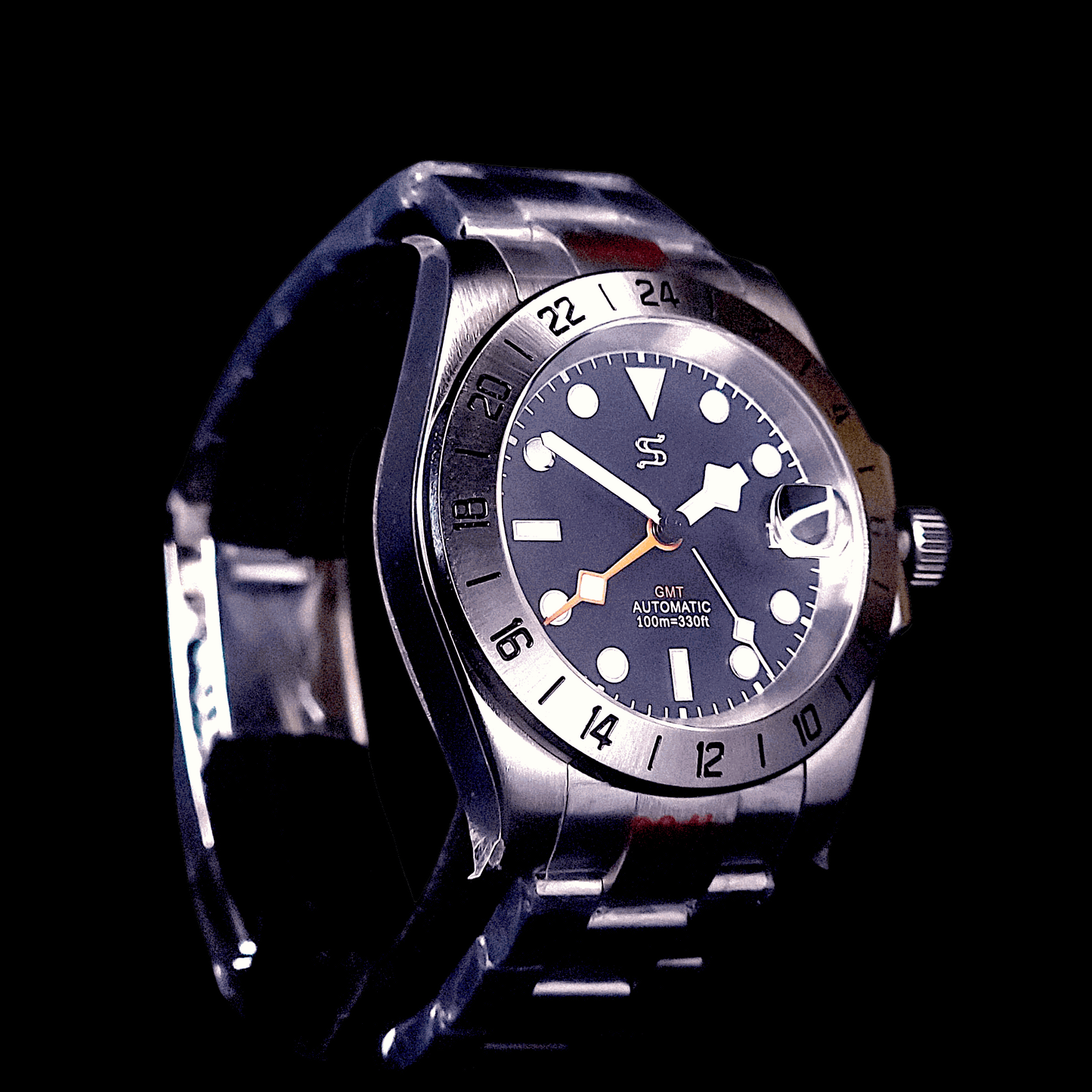 Seiko Mod GMT Black Beard Brushed Nickel Series - MODTIME Creations