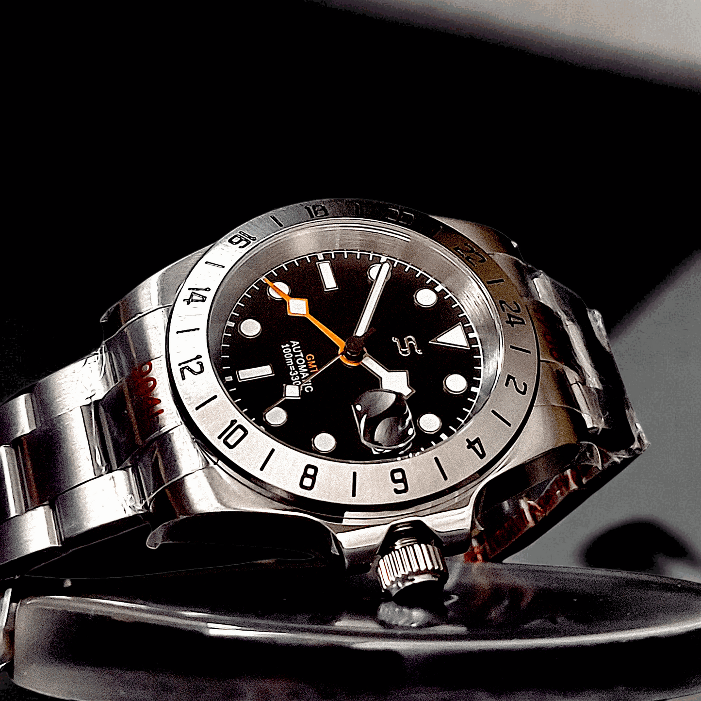 Seiko Mod GMT Black Beard Brushed Nickel Series - MODTIME Creations