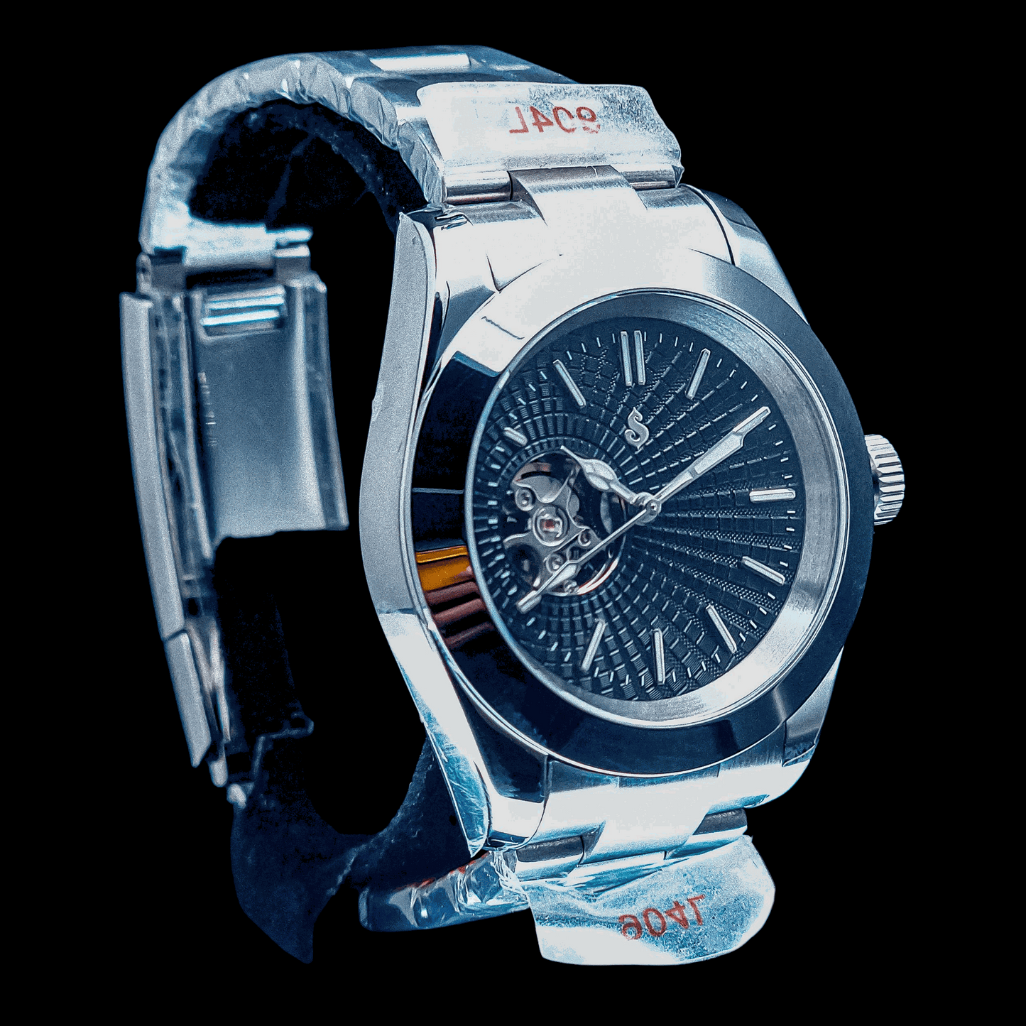 Seiko Mod Date Window Homage Black Open-Heart Dial Series