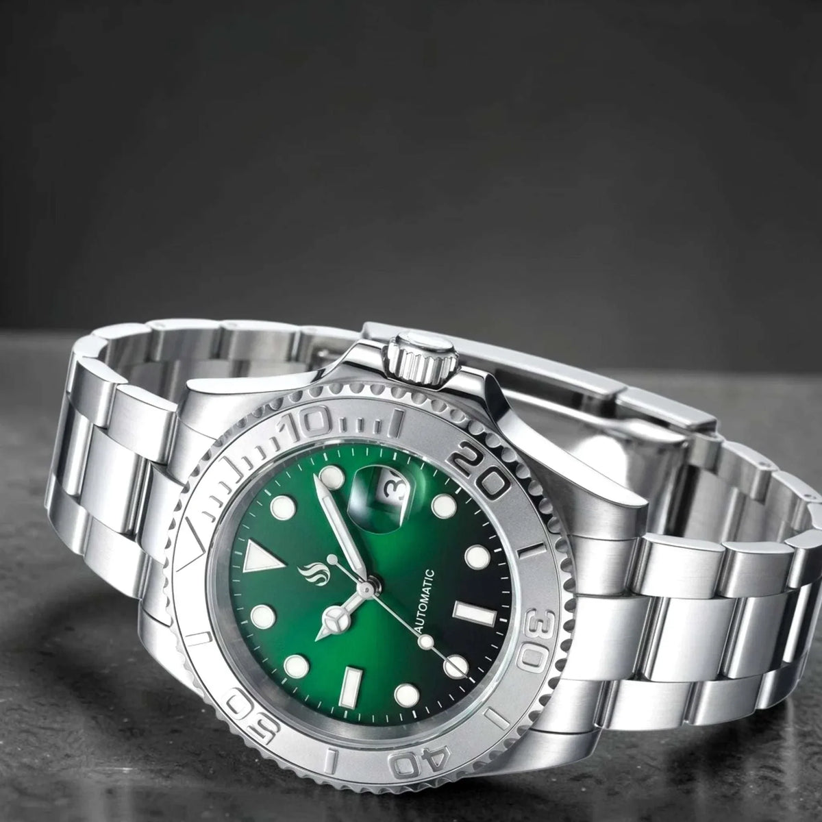 Seiko Mod Yachtmaster Emerald Green Diver Mod by Modtime Creations