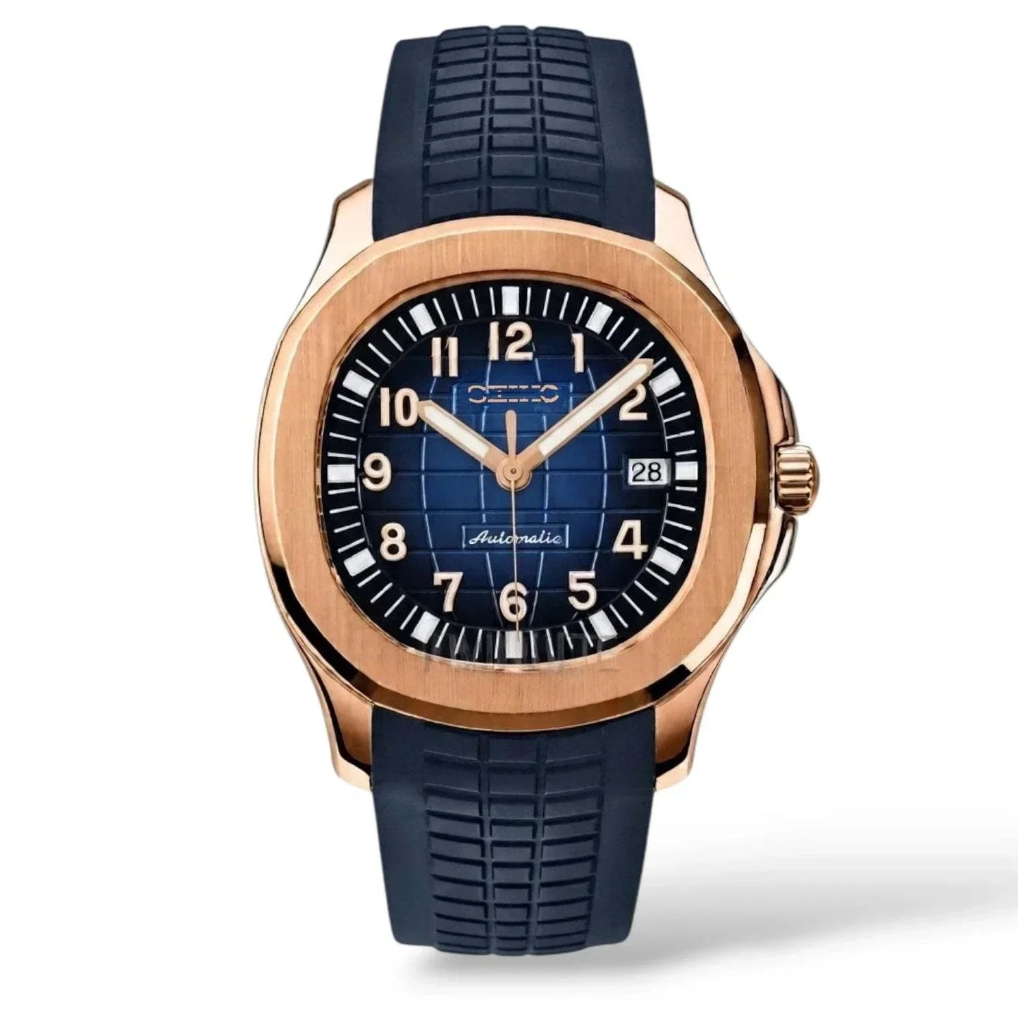 Seiko Mod Watch Rose Gold Case Dark Blue Dial Aquanaut - Modtime Creations