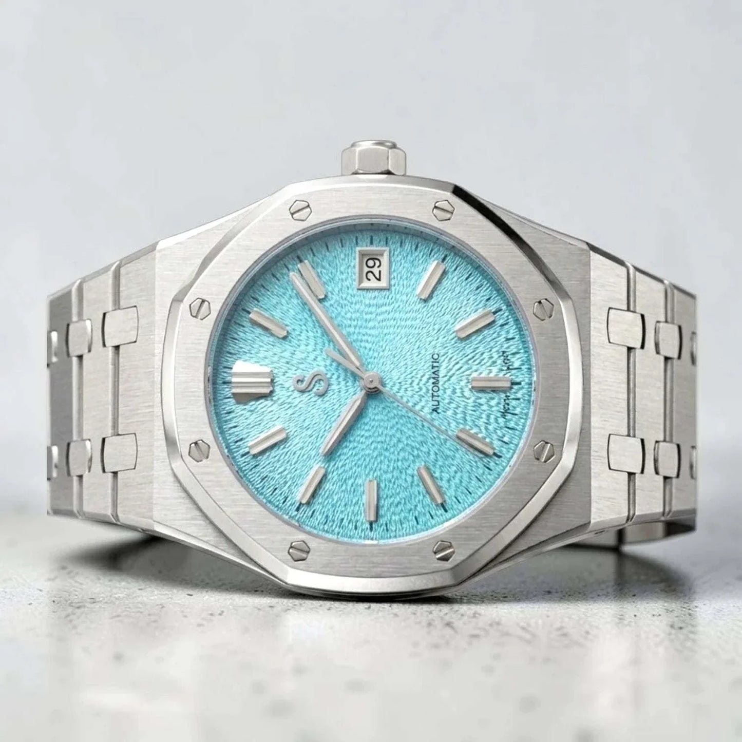 Seiko Mod - Royal Oak Textured Tiff Blue Grand Seiko GS Dial | Modtime Creations
