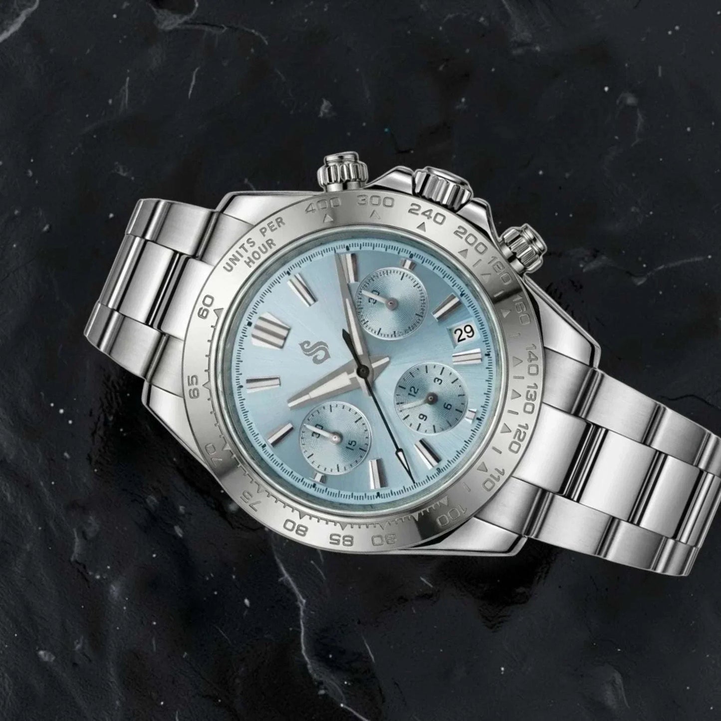 Seiko Mod Watch Grand Daytona Fusion - Combining a Grand Seiko Tiffany Blue Dial and a Daytona Style Case by Modtime Creations