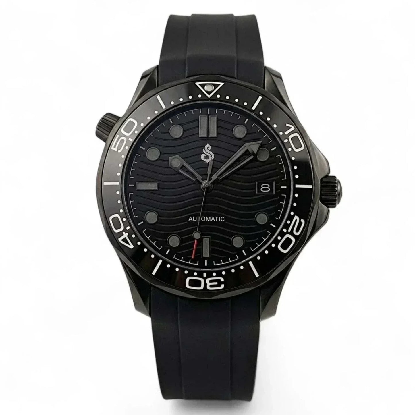 Seiko Mod Watch Seamaster 300 Black Dial Stealth built by Modtime Creations