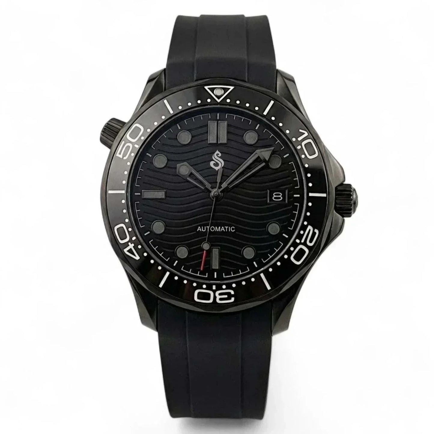 Seiko Mod Watch Seamaster 300 Black Dial Stealth built by Modtime Creations