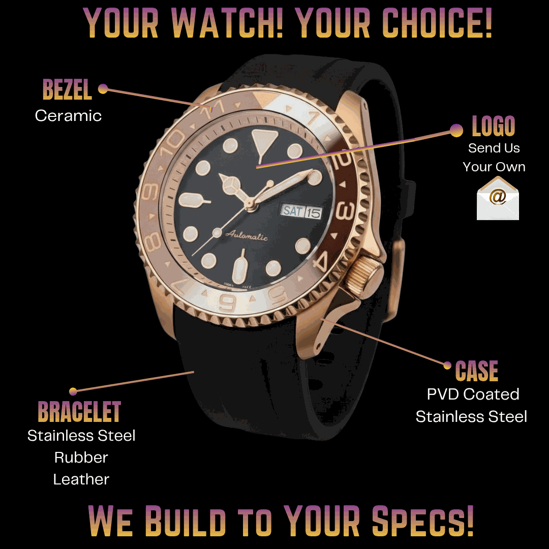 42MM Black Brown Seiko Mod "Root Beer" Diver Watch with Japanese NH36 Automatic Movement