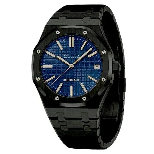 Seiko Mod Royal Oak Luxury watch with blue dial and stainless steel case by Modtime Creations