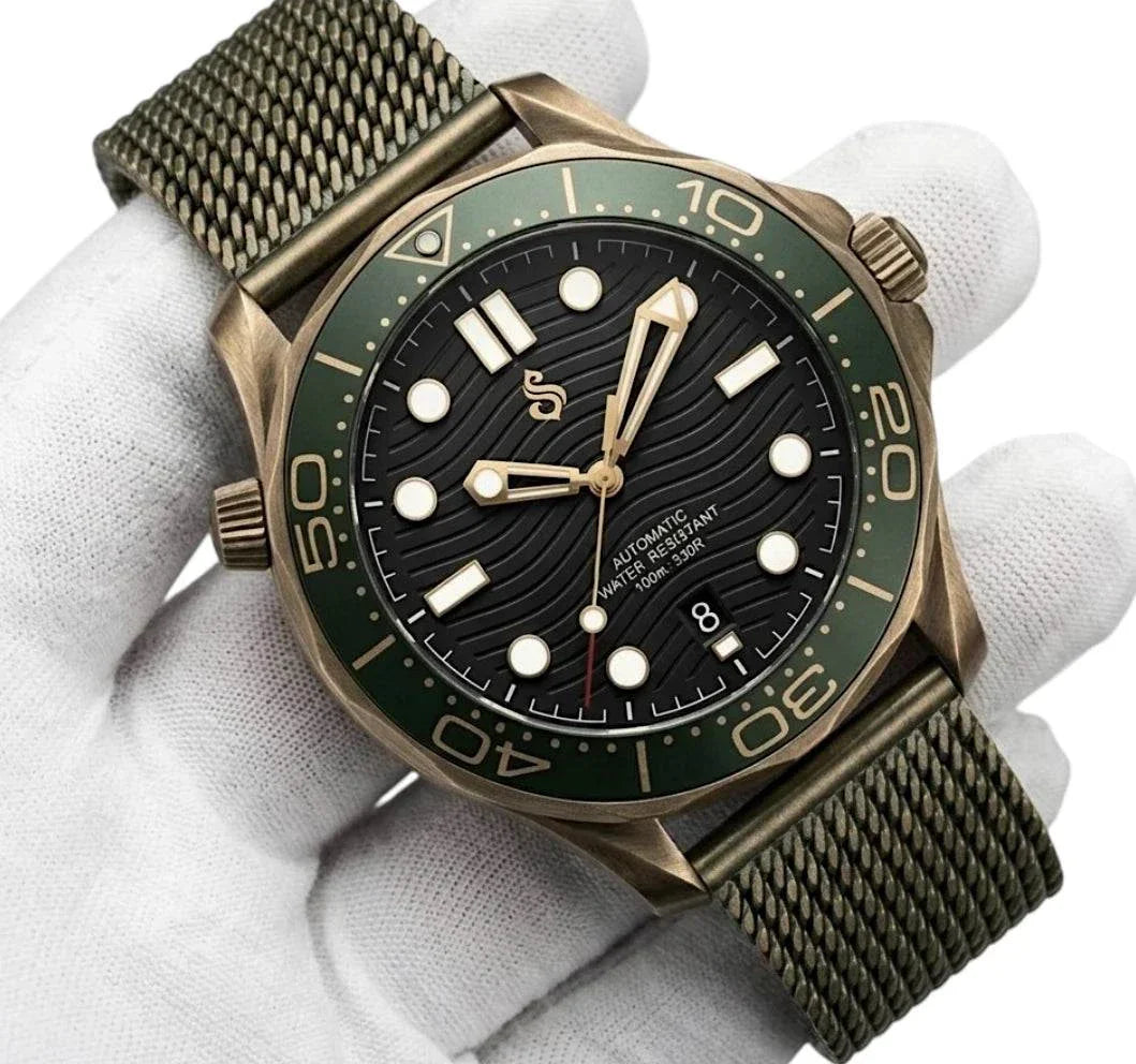 Seiko Mod SeaMaster Bond 007 Black Dial Vintage Watch: Modtime Creations