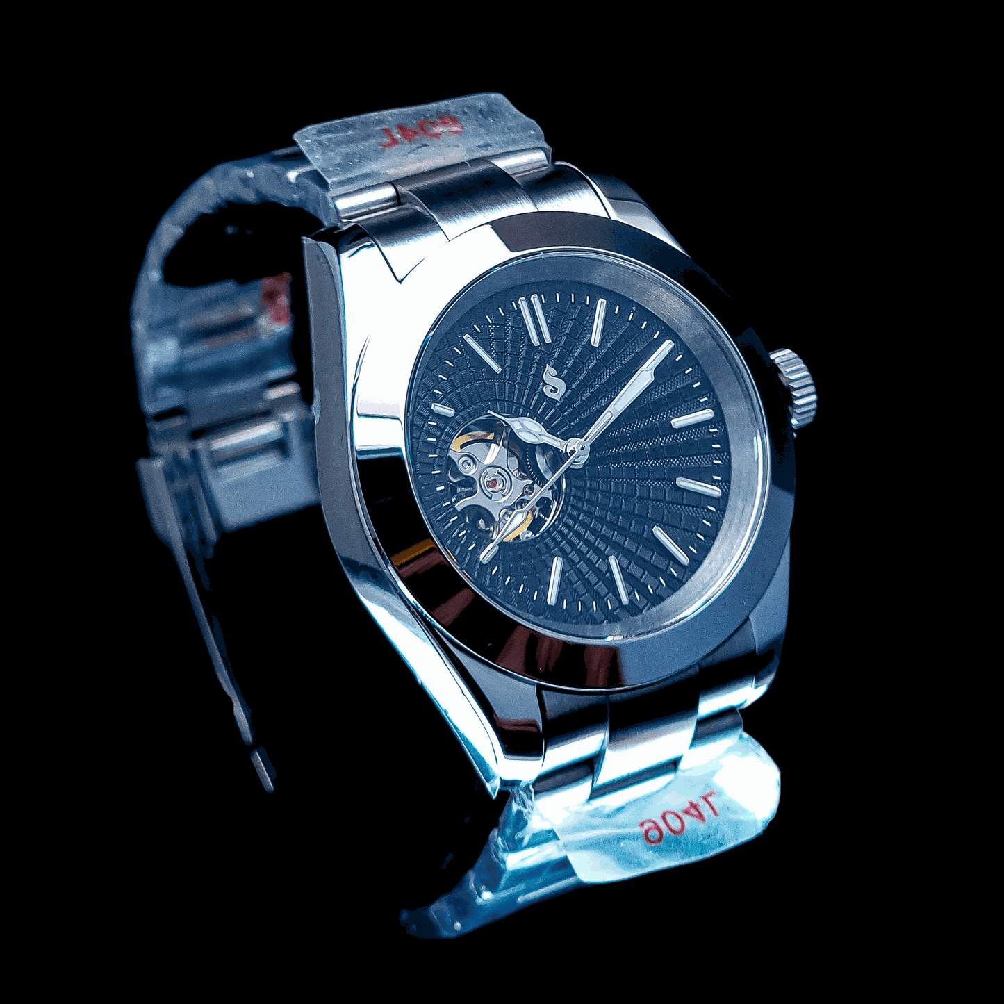 Seiko Mod Date Window Homage Black Open-Heart Dial Series