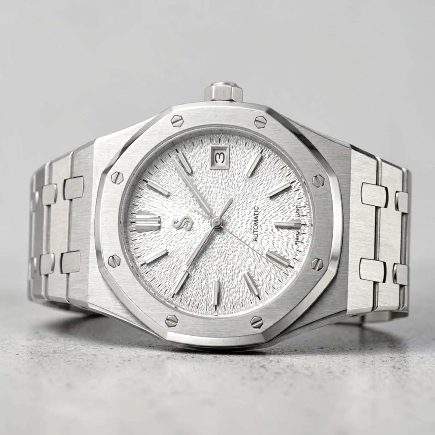 Seiko Mod - Royal Oak Textured white Grand Seiko GS Dial | Modtime Creations