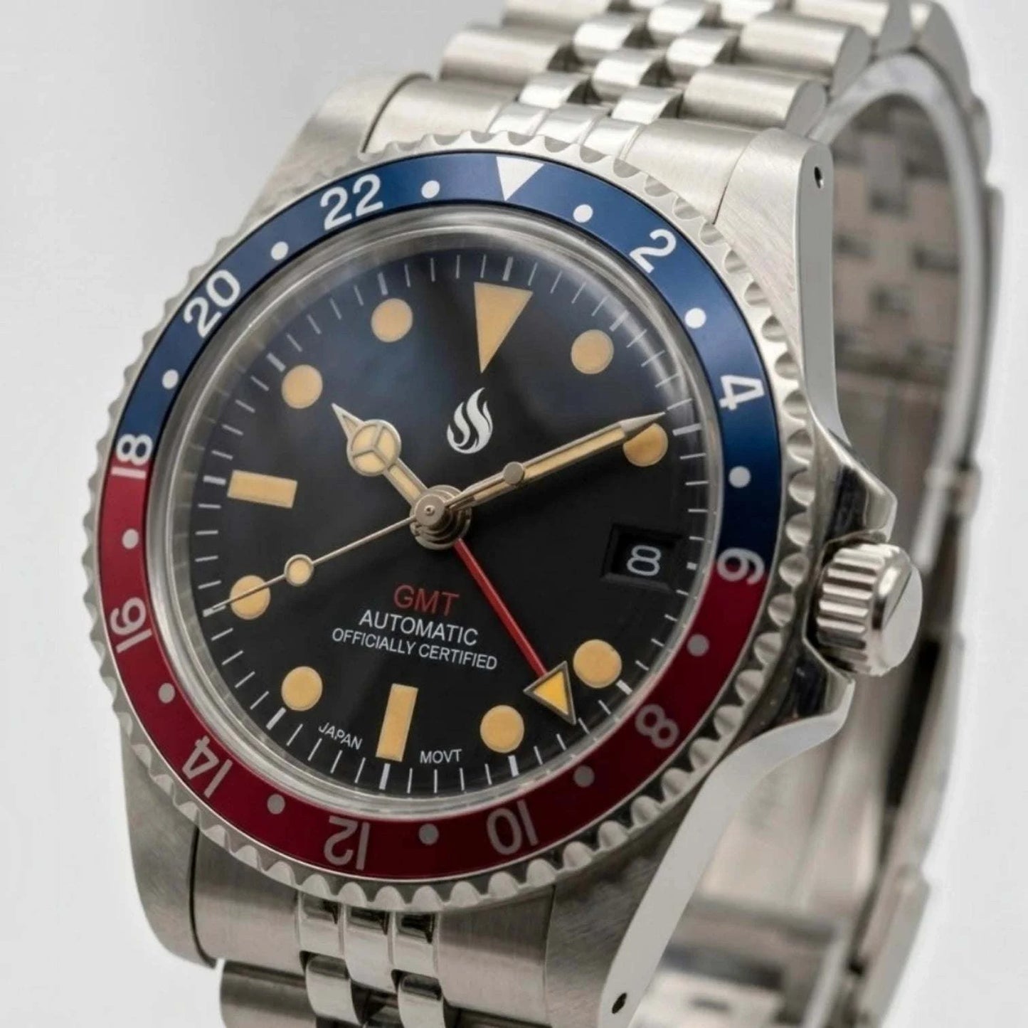 SeikMariner Vintage GMT Red Blue " Pepsi " Mod Watch Series - Modtime Creations