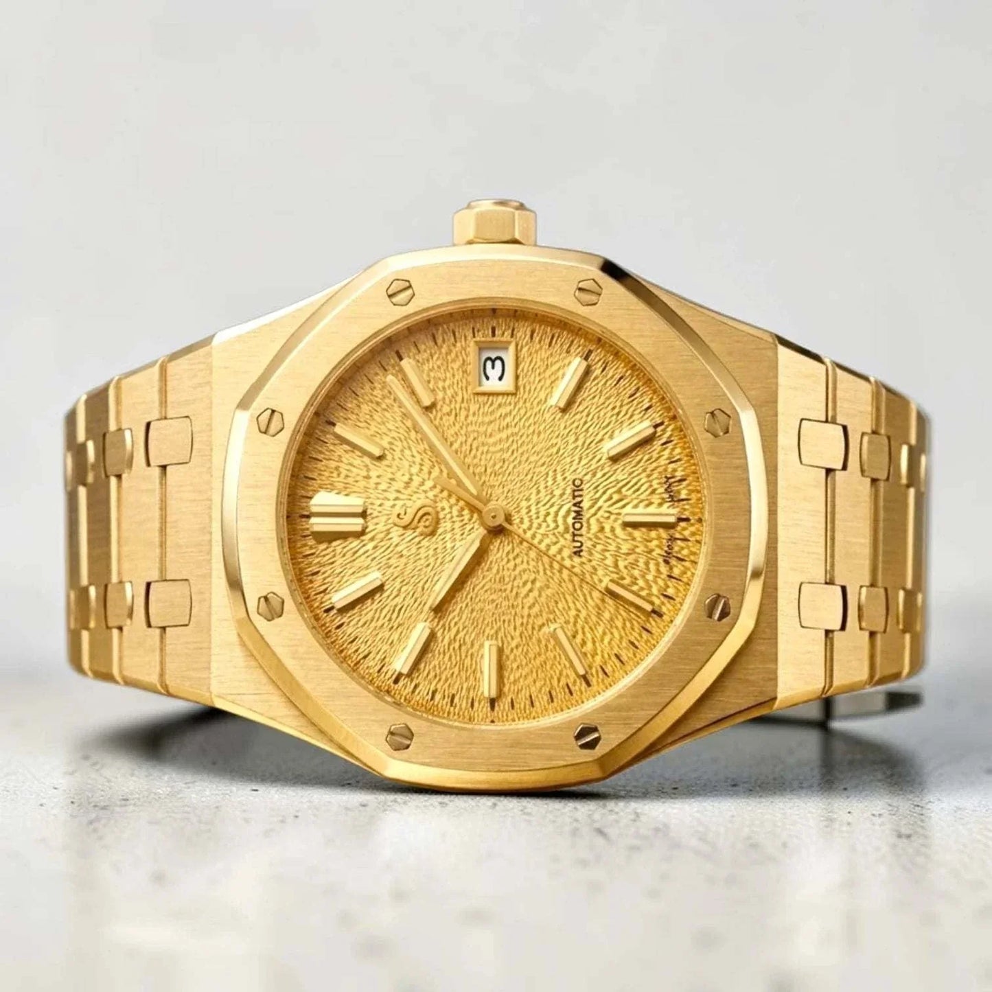 Seiko Mod - Royal Oak Textured Gold Grand Seiko GS Dial | Modtime Creations