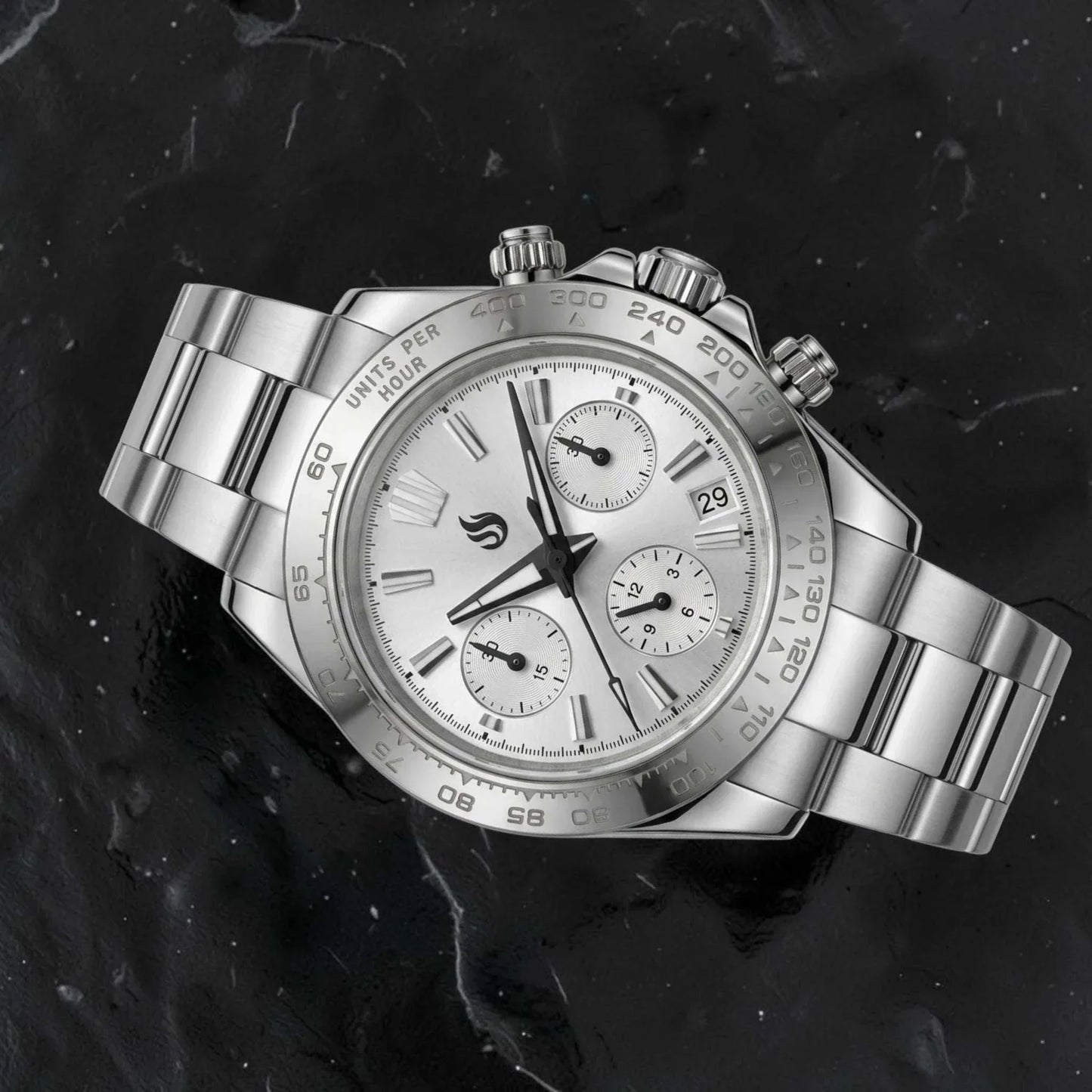 Seiko Mod Watch Grand Daytona Fusion - Combining a Grand Seiko Silver White Dial and a Daytona Style Case by Modtime Creations
