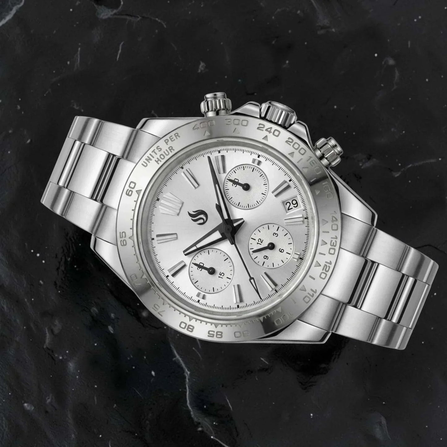 Seiko Mod Watch Grand Daytona Fusion - Combining a Grand Seiko Silver White Dial and a Daytona Style Case by Modtime Creations