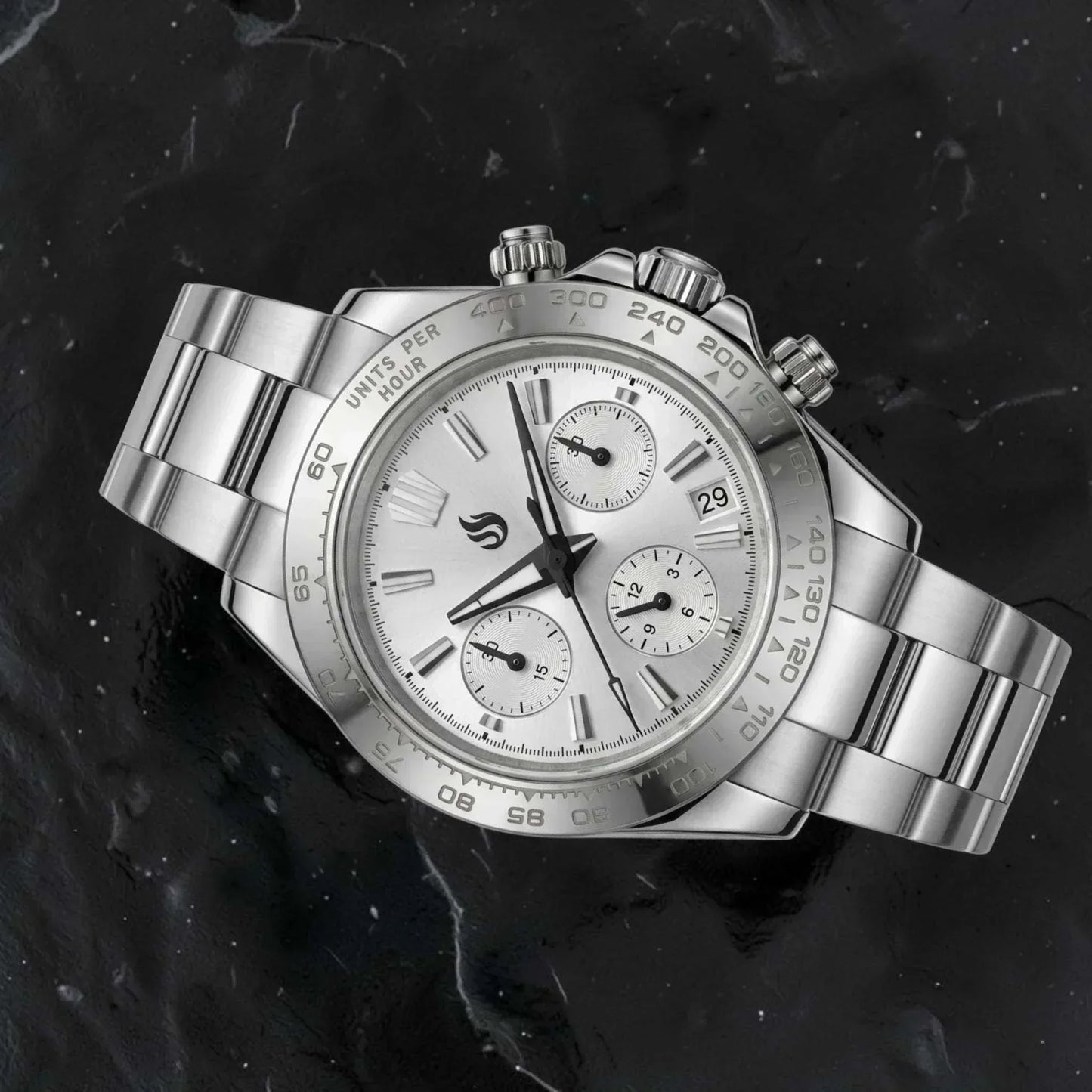 Seiko Mod Watches Daytona with a silver white GS Grand Seiko dial and hands built by Modtime Creations