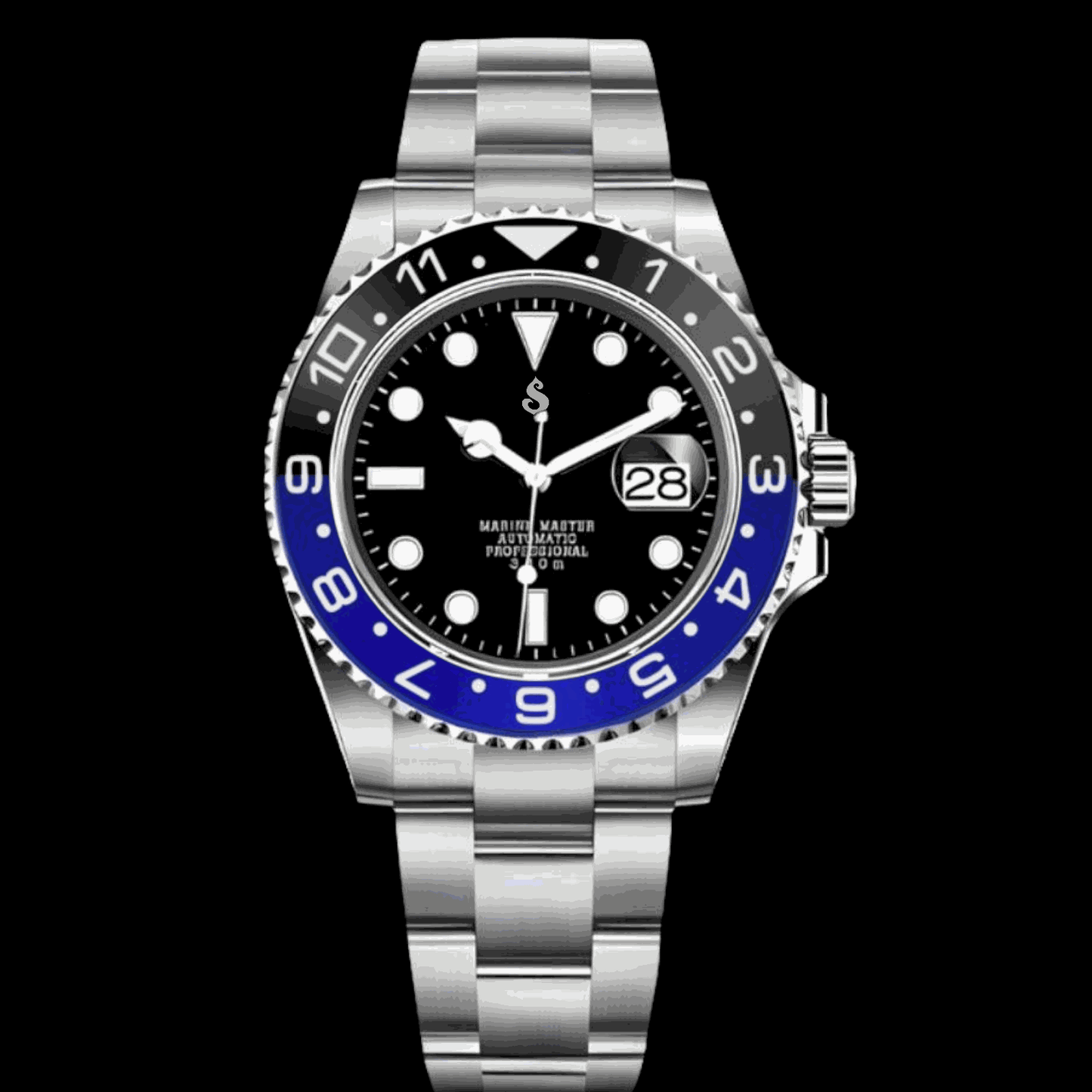 Seiko Mod Submariner Batman Series - Black and Blue - Modtime
