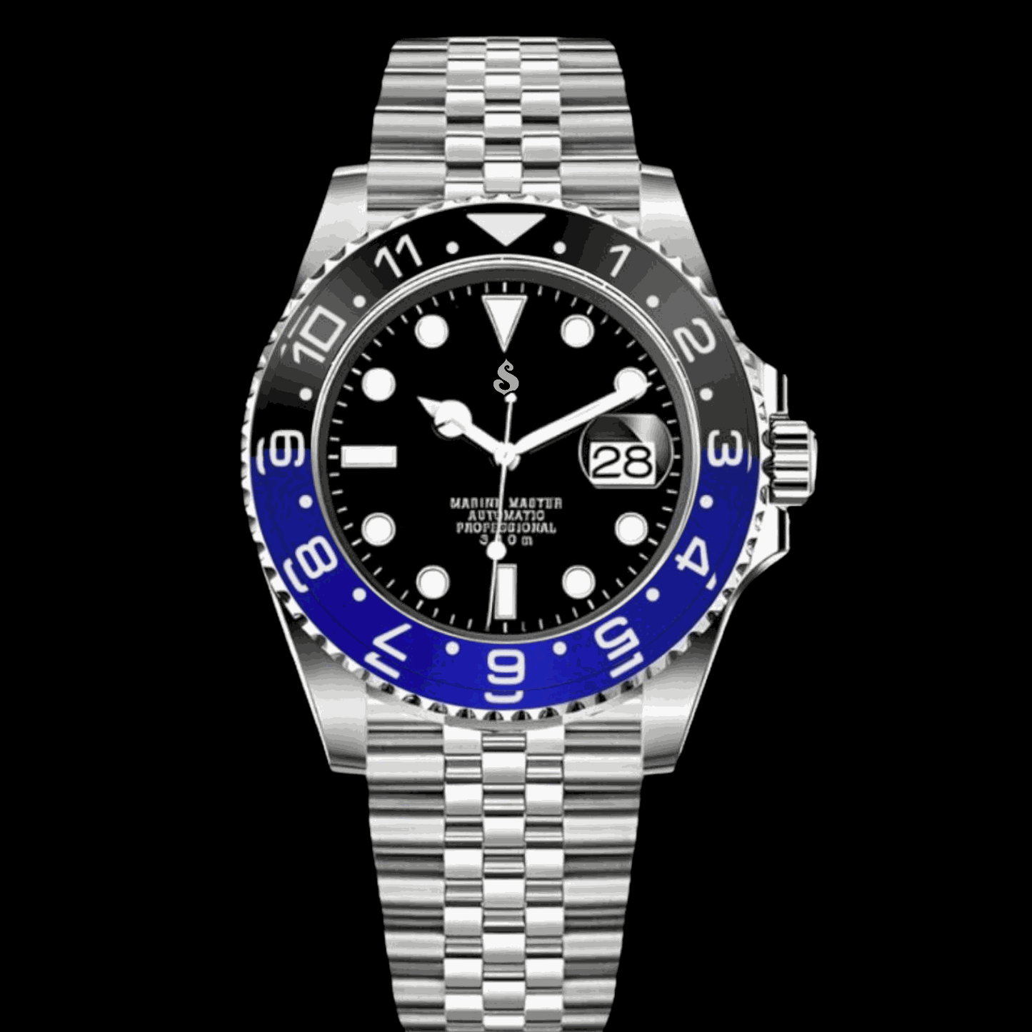 Seiko Mod Submariner Batman Series - Black and Blue - Modtime