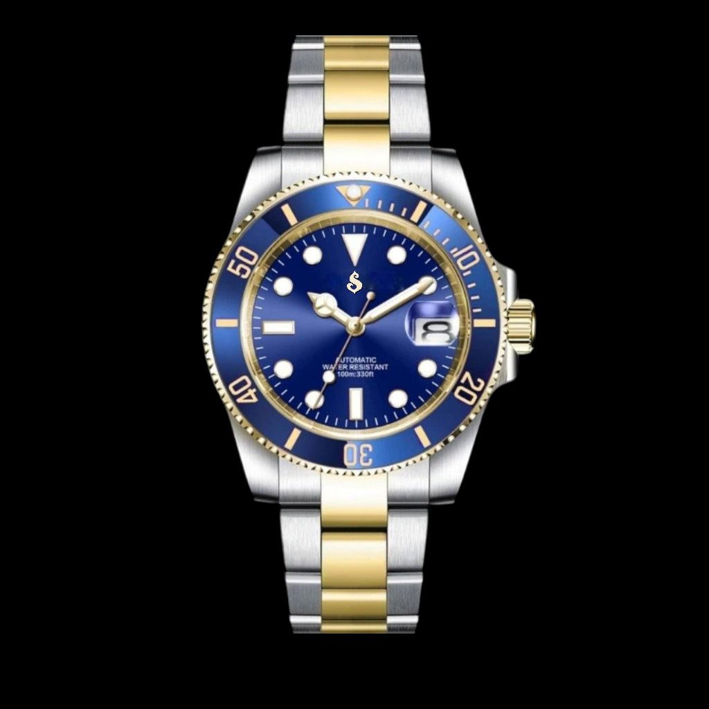 Seiko Mod Blue Gold Two - Tone Submariner Series - Modtime
