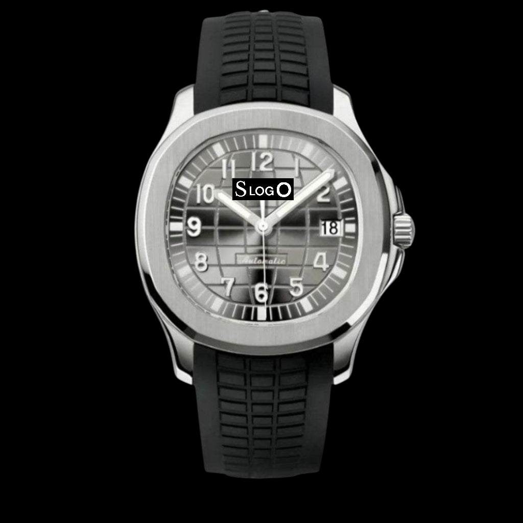 SeikNaut silver grey dial Seiko mod watch with NH35 automatic movement and stainless steel case by Modtime Creations