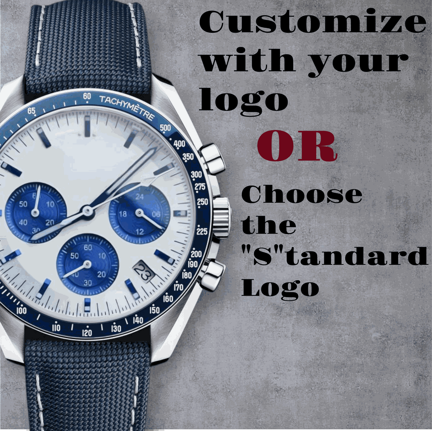 S Mod Custom Speed Style White Blue Dial - Modtime - MODTIME
