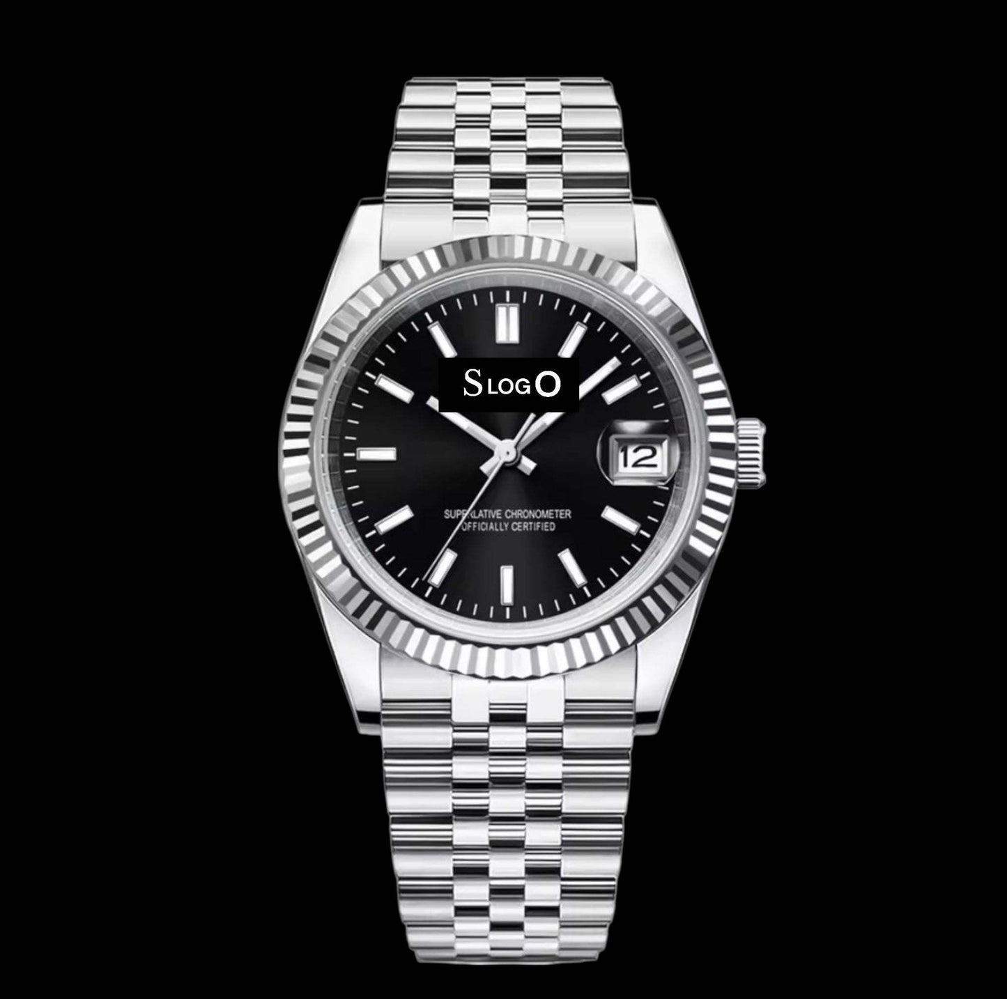 Seiko Mod Watch DateJust Black Dial - Timeless - Modtime Creations